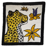 エルメス カレ ド プラージュ レオパード ハンドタオル ビーチタオル ホワイト オレンジ マルチカラー コットン レディース HERMES 【中古】